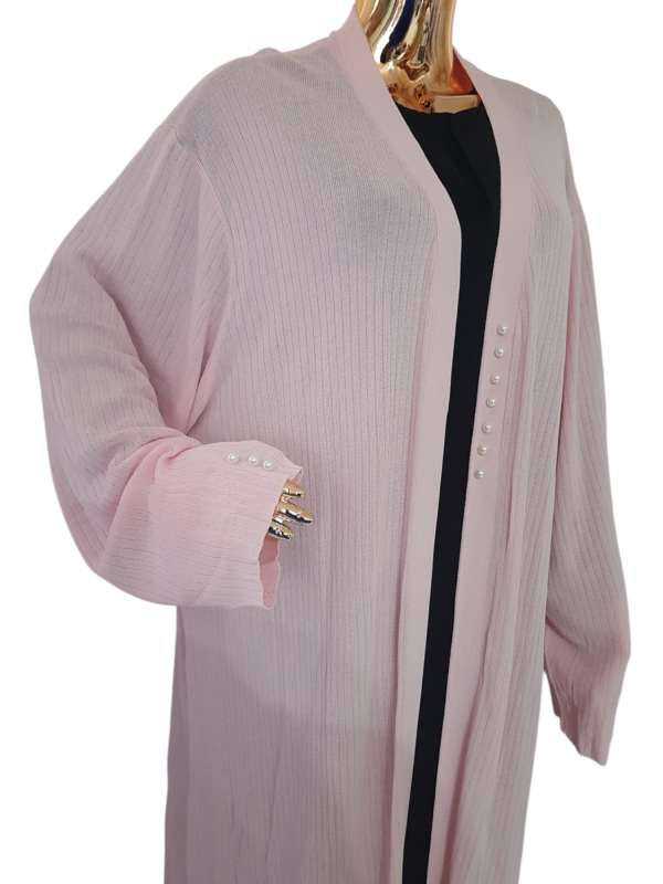 Jersey Throw Pink Stripe With Pearls - Image 2