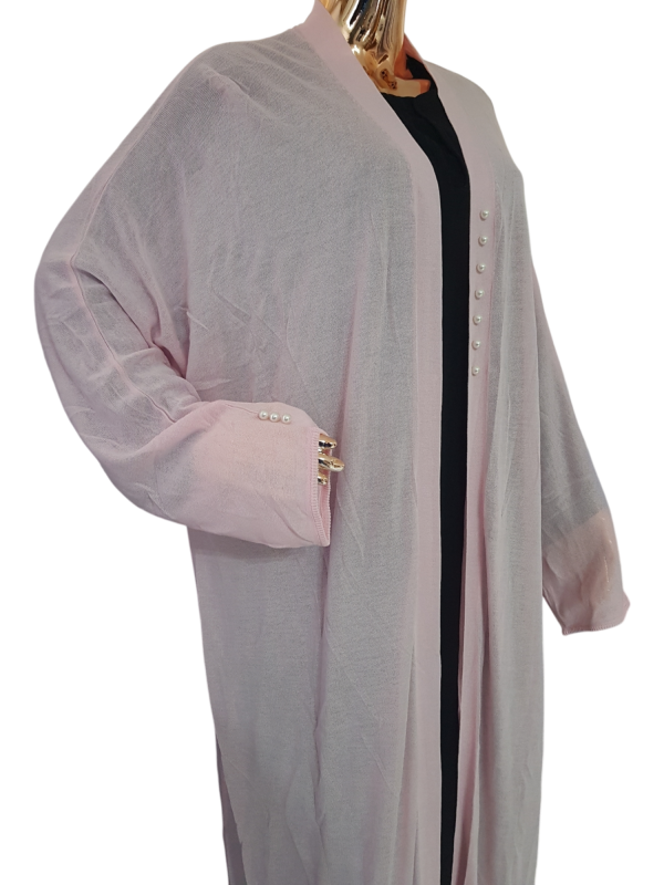 Jersey Throw Pink Plain With Pearls - Image 2