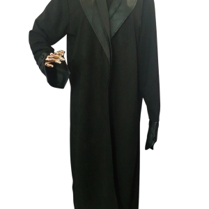 Black Leather on Suede Coat