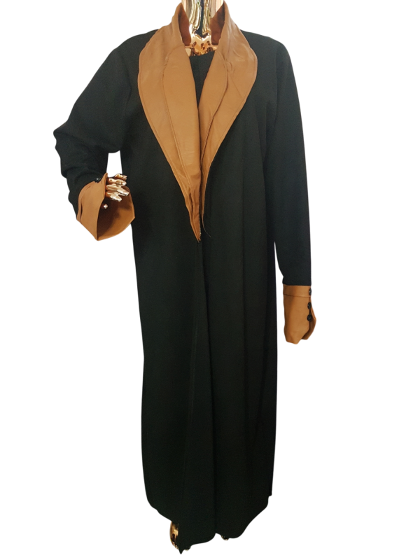 Brown Leather on Suede Coat