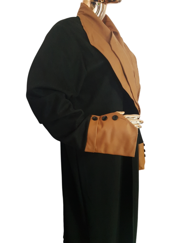 Brown Leather on Suede Coat - Image 3