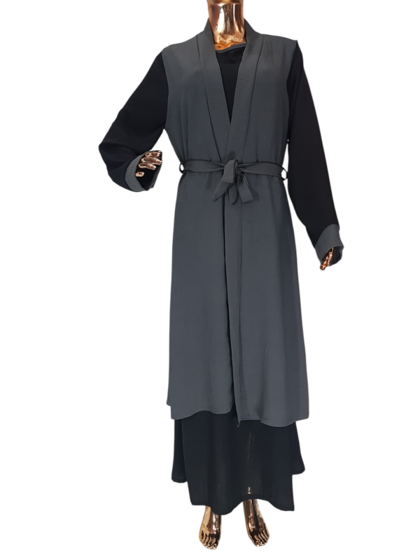 Black And Grey Cloak With Waistcoat