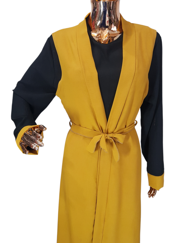 Black And Mustard Cloak With Waistcoat - Image 2