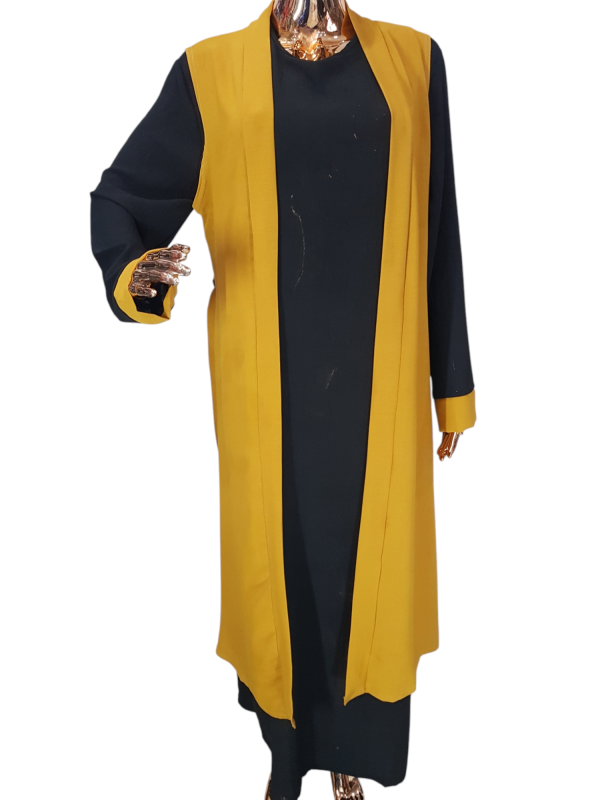 Black And Mustard Cloak With Waistcoat - Image 3