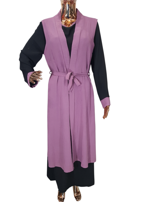 Black And Purple Cloak With Waistcoat