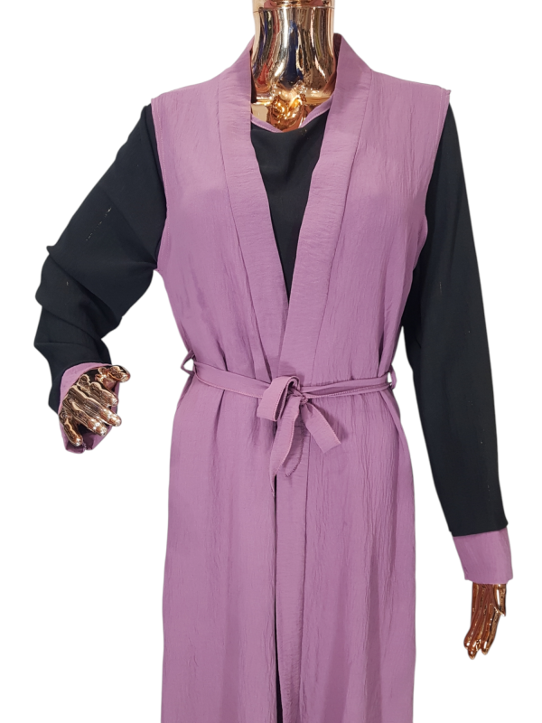 Black And Purple Cloak With Waistcoat - Image 2