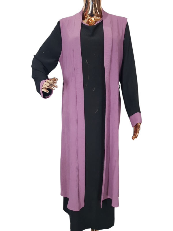 Black And Purple Cloak With Waistcoat - Image 3