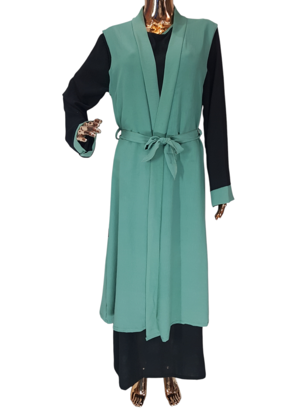 Black And Mint Cloak With Waistcoat