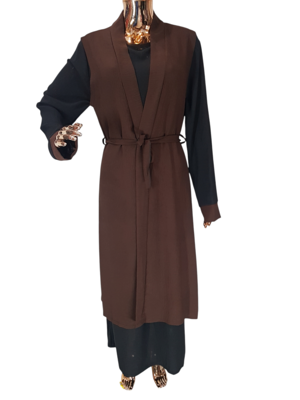 Black And Chocolate Cloak With Waistcoat
