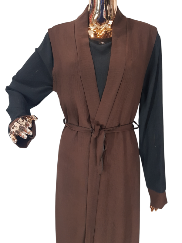 Black And Chocolate Cloak With Waistcoat - Image 2