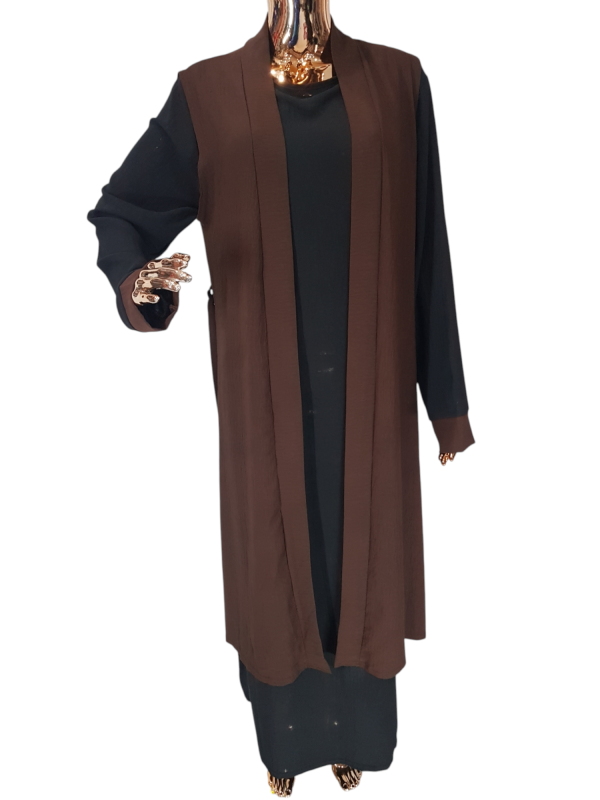 Black And Chocolate Cloak With Waistcoat - Image 3