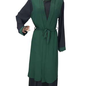 Black And Dark Green Cloak With Waistcoat