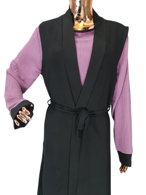 Black And Purple Cloak With Waistcoat - Image 4