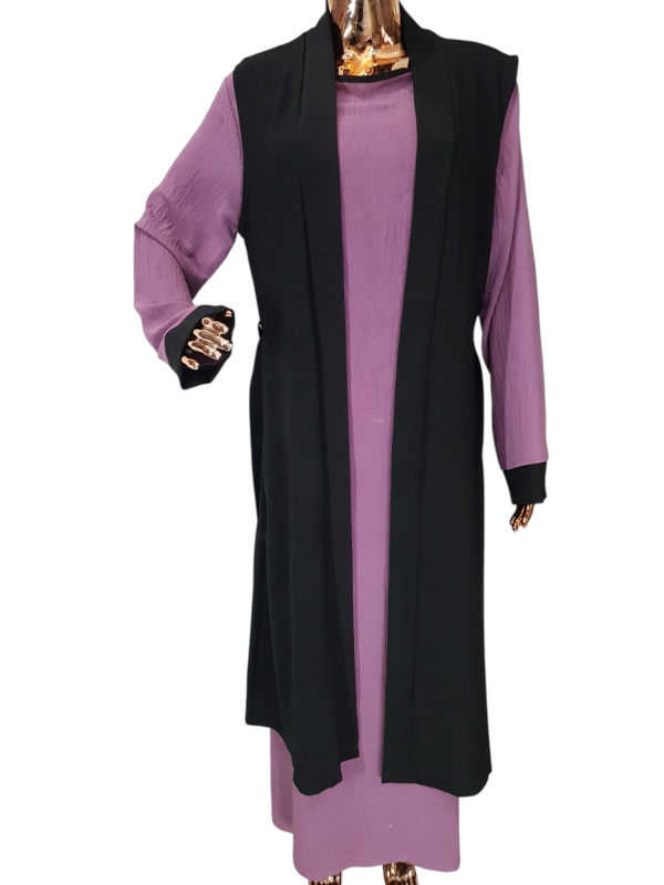 Black And Purple Cloak With Waistcoat - Image 5