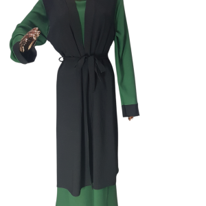 Green And Black Cloak With Waistcoat