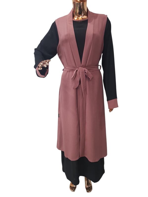 Black And Pink Cloak With Waistcoat