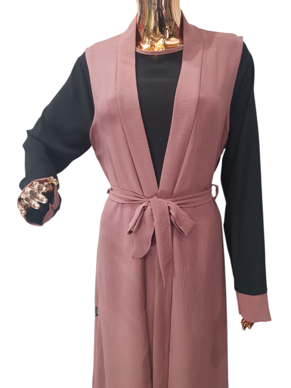 Black And Pink Cloak With Waistcoat - Image 2