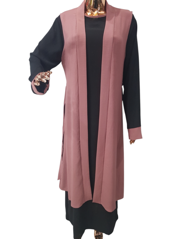 Black And Pink Cloak With Waistcoat - Image 3