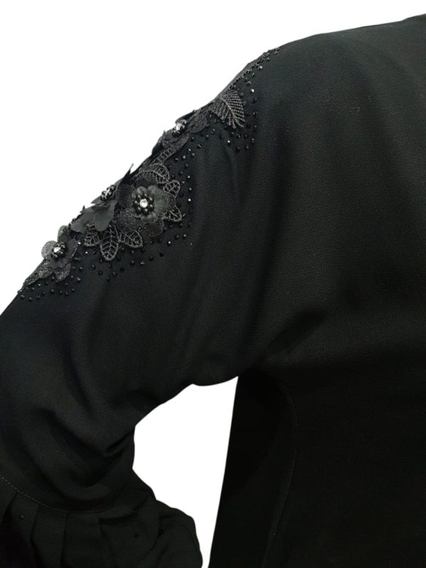 PLAIN BLACK BEAD WORK ON BOTH SHOULDERS - Image 2