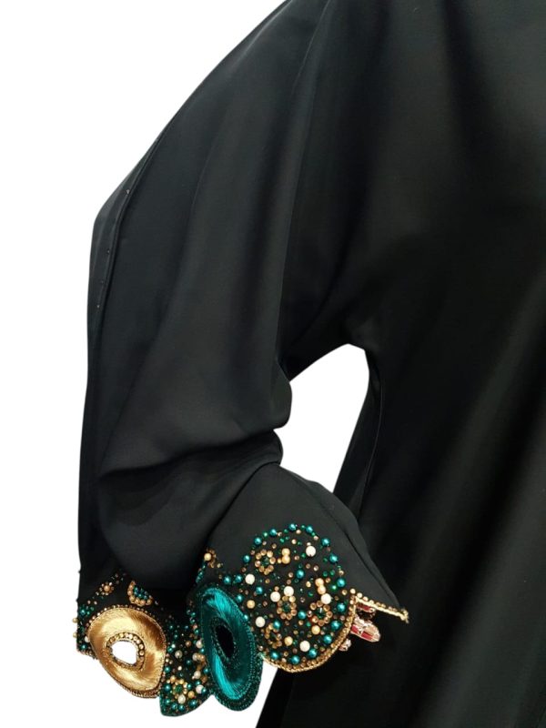 GREEN AND GOLD BEAD WORK ON THE SHOULDERS - Image 2