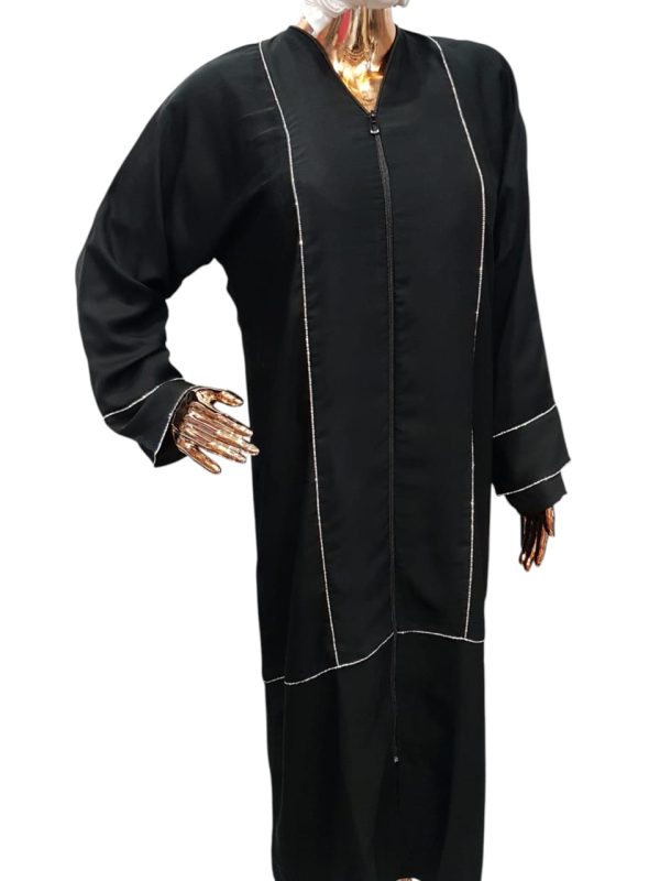 PLAIN BLACK WITH SILVER SWAROVSKI LINES