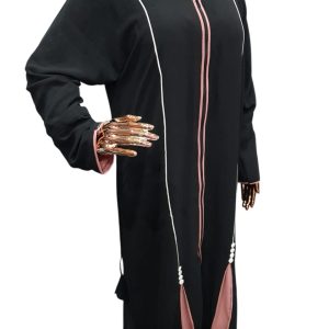 PLAIN BLACK WITH PINK AND WHITE LINES