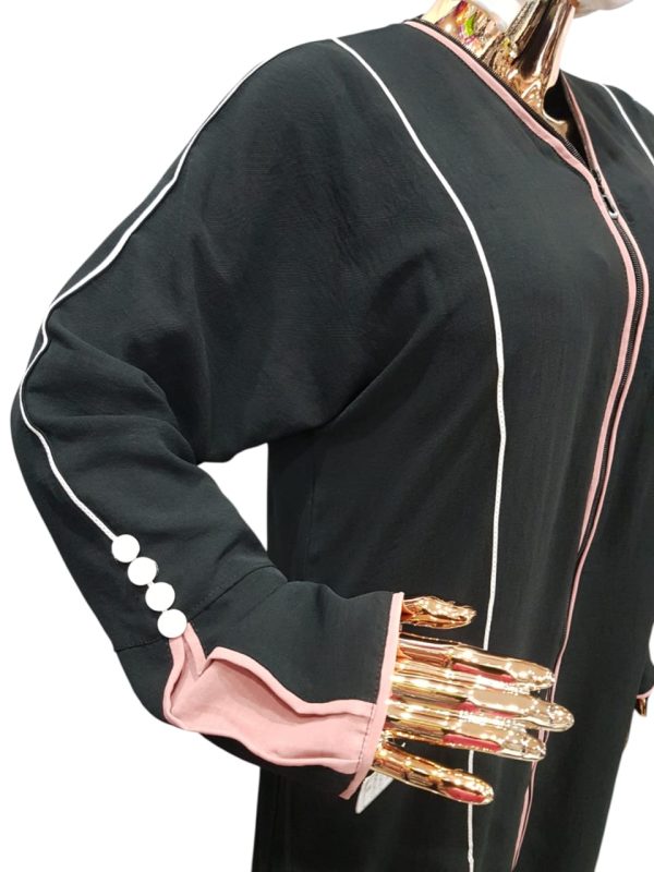 PLAIN BLACK WITH PINK AND WHITE LINES - Image 2