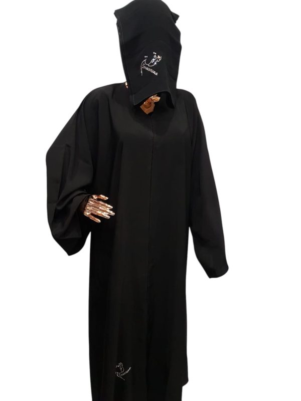 Sharqiaa Abaya - FANCY SWAROVSKI SILVER LOGO - Image 6