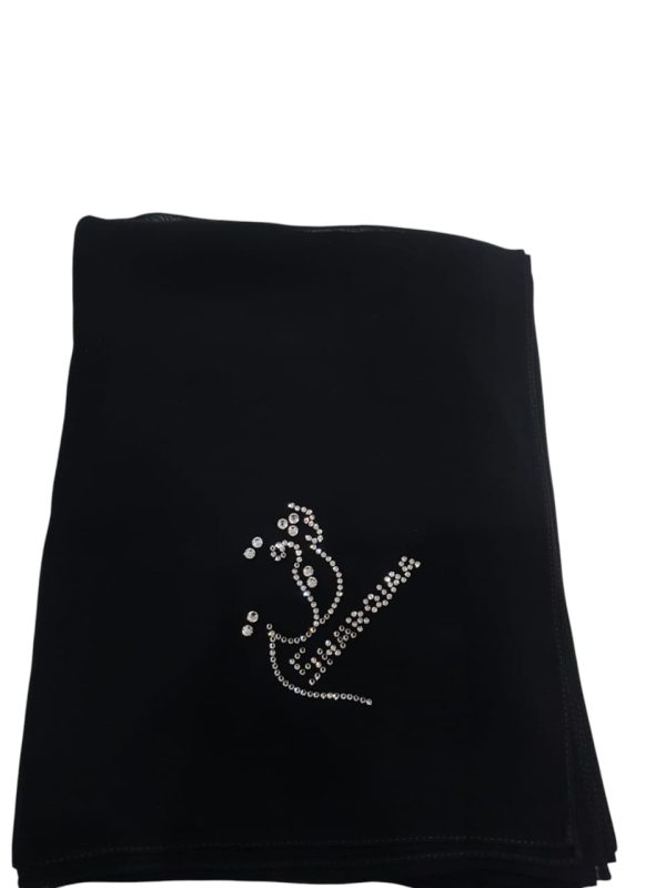 Sharqiaa Abaya - FANCY SWAROVSKI SILVER LOGO - Image 4