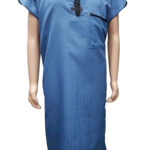 Blue Kids Kurta With Piping