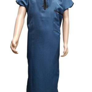 Dark Blue Kids Kurta With Piping