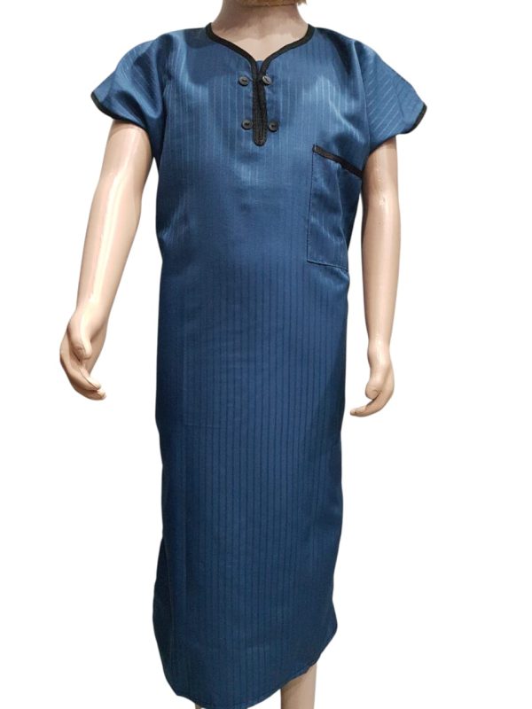 Dark Blue Kids Kurta With Piping